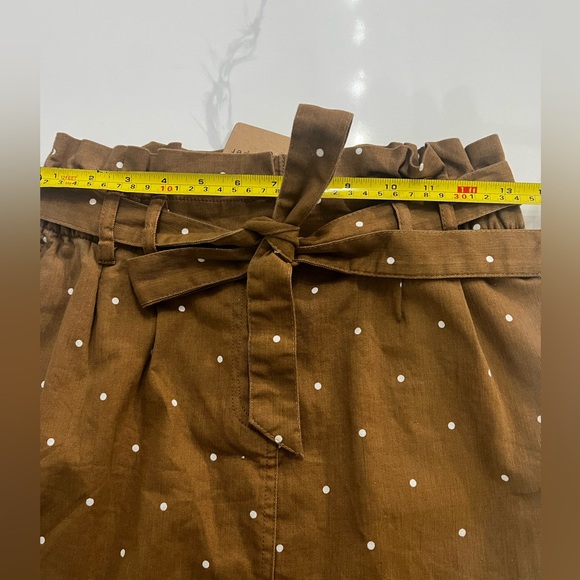 NWT BLU PEPPER Tan PolkaDot Print Paper Bag High Waist Mini Skirt Small - Picture 5 of 7